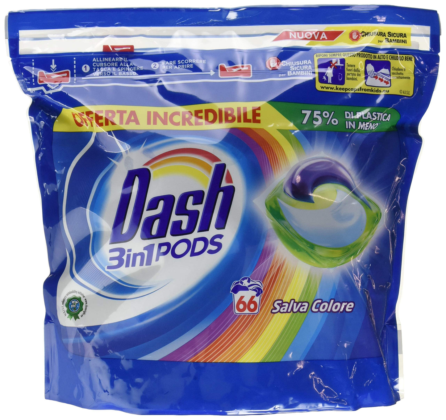 Dash All in 1 Pods Nettoyant pour machine à laver en Capsule Salve Couleur Maxi Format