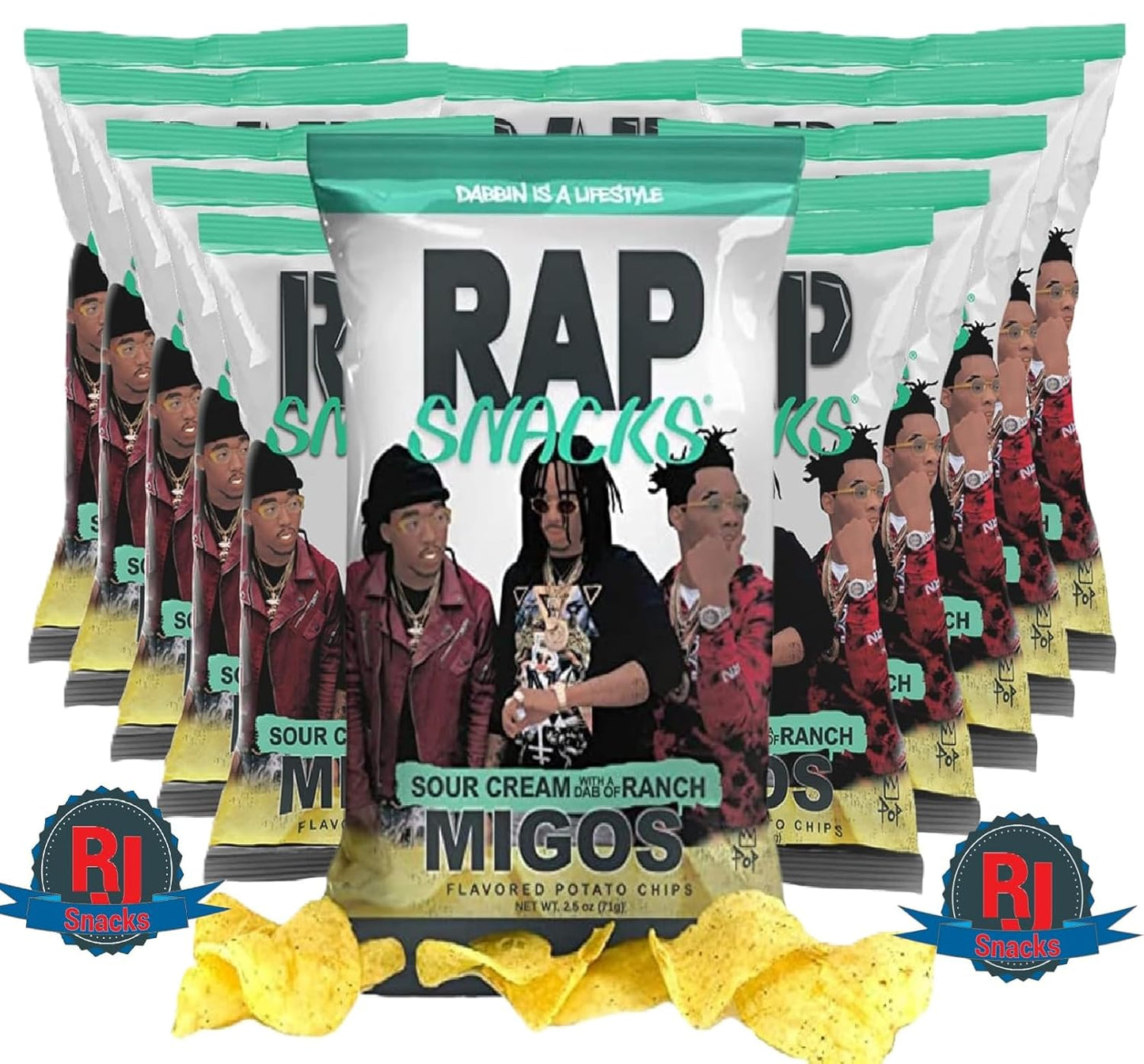 Boite 12 Rap Snack Sour Cream & Ranch, chips au goût de crème aigre et sauce ranch
