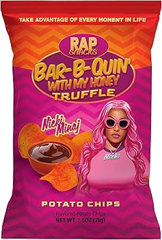 Rap Snacks Nicki Minaj Bar-B-Quin' Honey Truffle Potato Chips, chips au goût de BBQ et truffe au miel