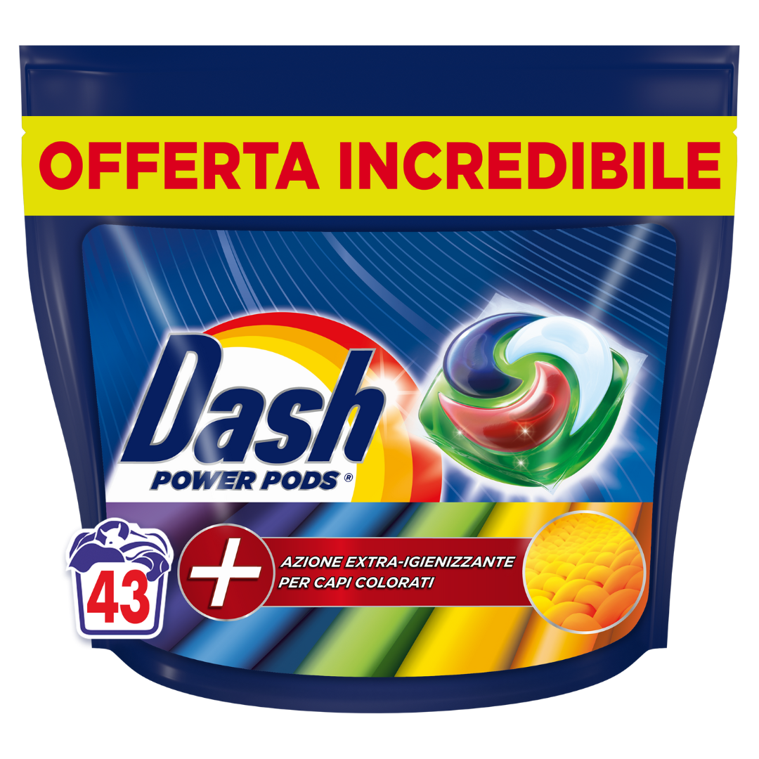 Dash All in 1 Pods Nettoyant pour machine à laver en Capsule Salve Couleur Maxi Format